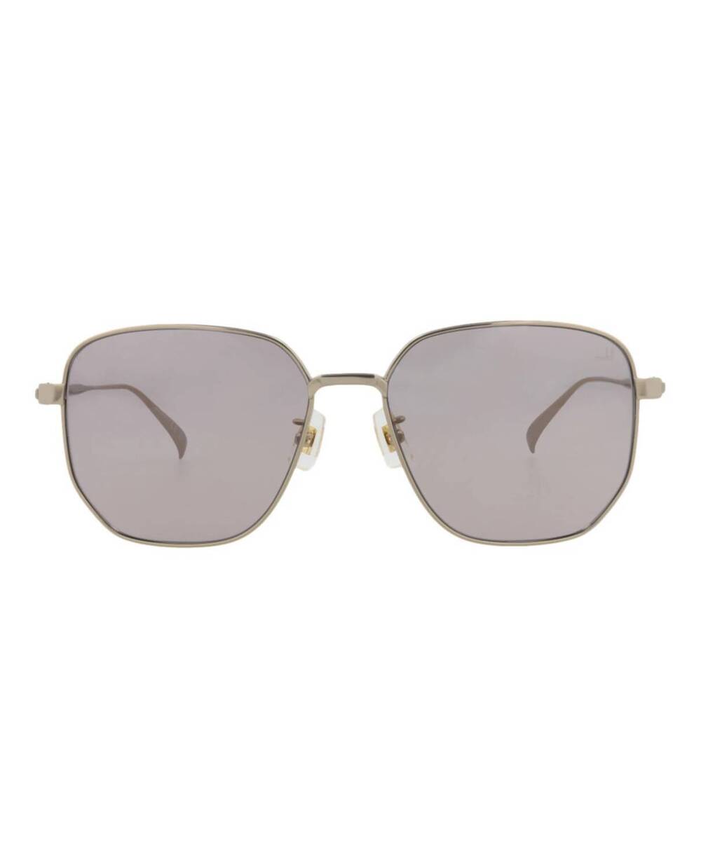 NEW DUNHILL men's square-frame titanium sunglasses in gold-tone